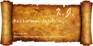 Kellerman Jolán névjegykártya